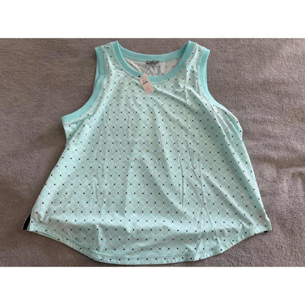 T by Talbots Lightweight Woven‎ Stretch Tank - Scallop Size Large NWT